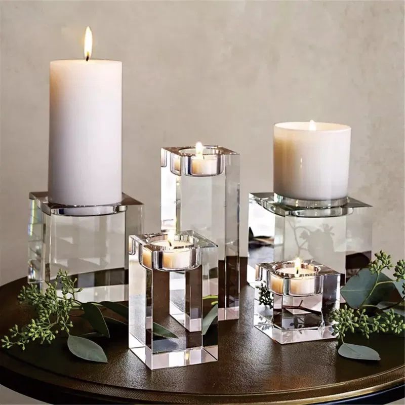 Crystal Glass Candle Holders Lorsou